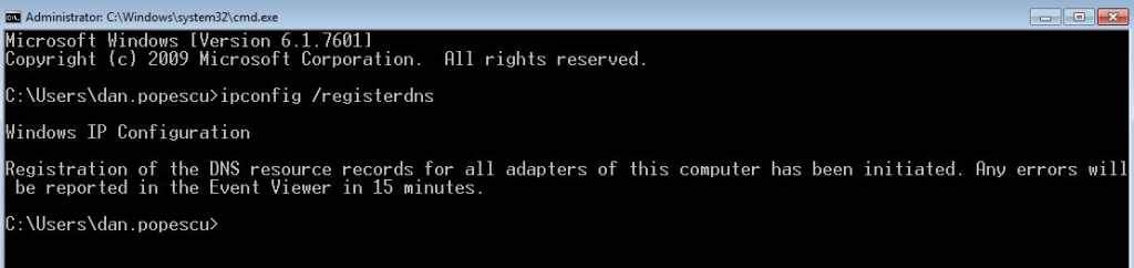 Ipconfig registerdns ошибка регистрации dns записей