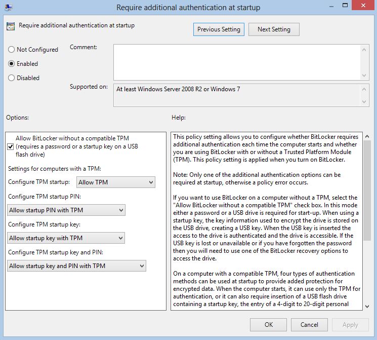 Change configuration settings. Bit loker в оснастке Active Directory. Encrypted Drive включить. Require additional authentication at Startup Windows 11. POWERADMIN.