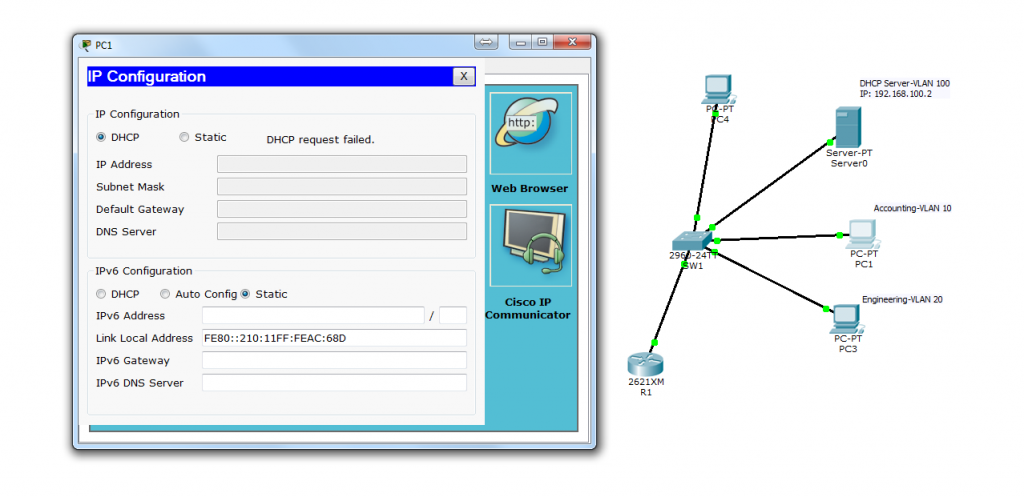 Network request failed. IP конфигурация. Динамическая IP конфигурации. DHCP web Интерфейс. Виртуальные интерфейсы Cisco DHCP.