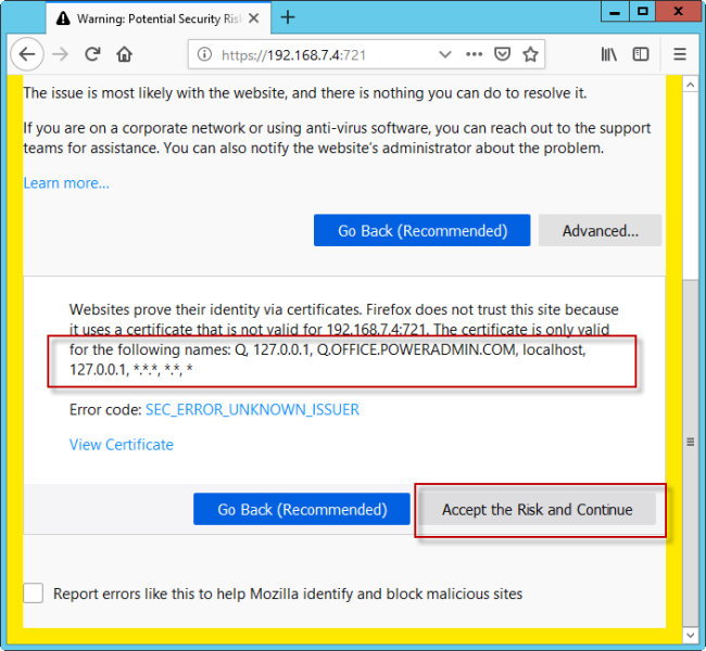 firefox issuer certificate is unknown